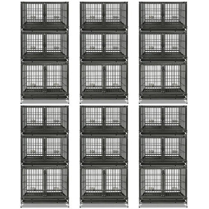 43" Three-Tier Foldable Dog Crate 43TTS - Tampa Home & Garden Store