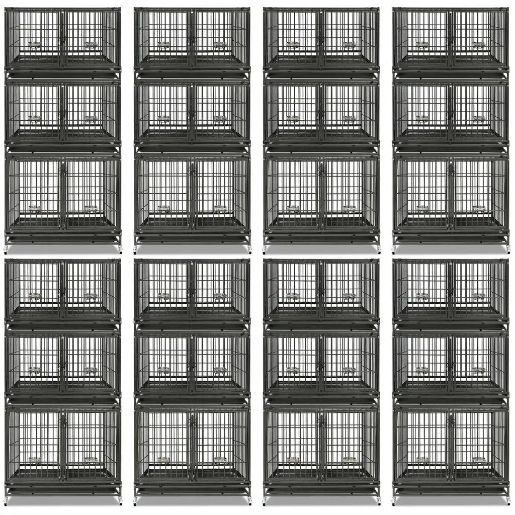 43" Three-Tier Foldable Dog Crate 43TTS - Tampa Home & Garden Store