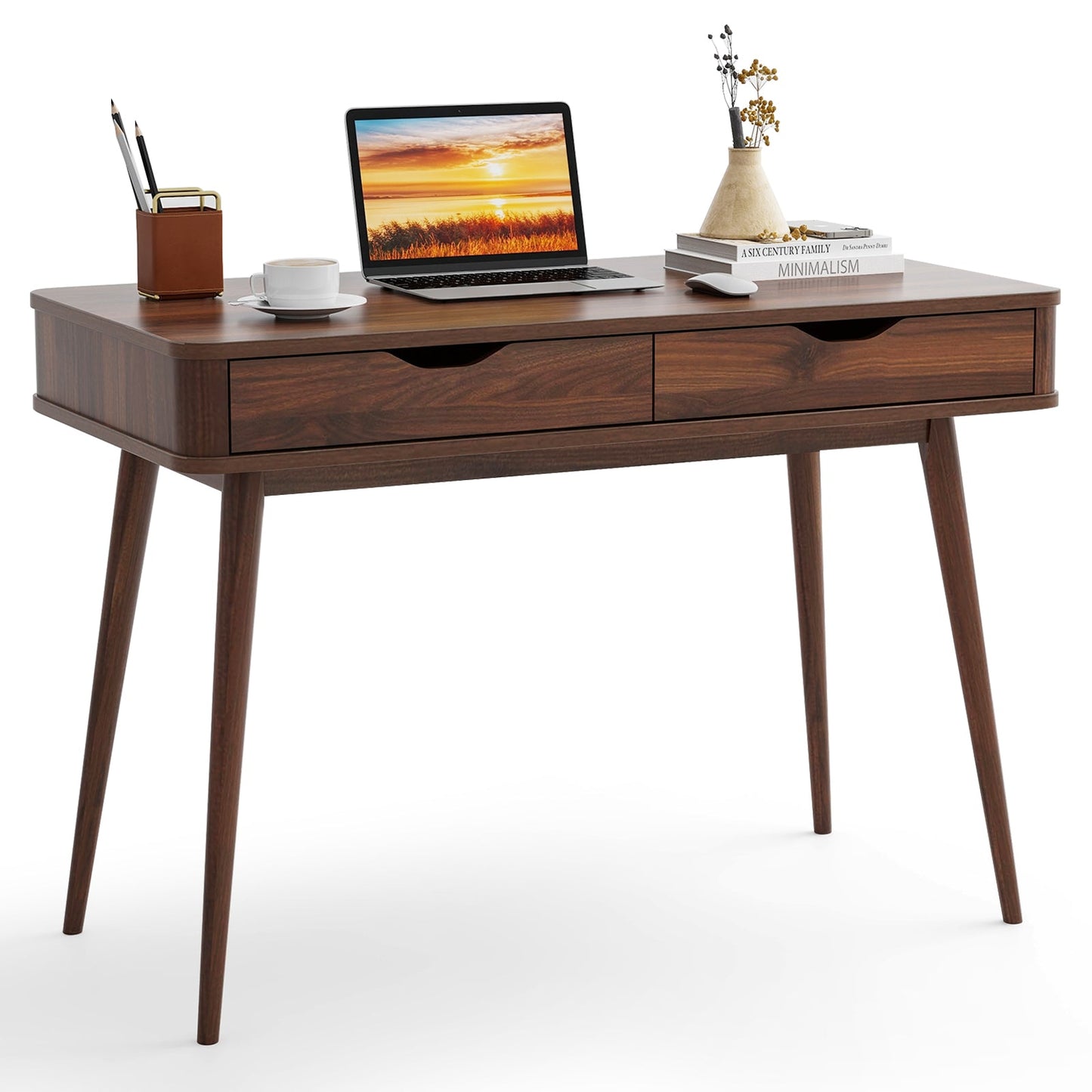 43.5 Inch Computer Desk with 2 Drawers for Small Spaces - Tampa Home & Garden Store