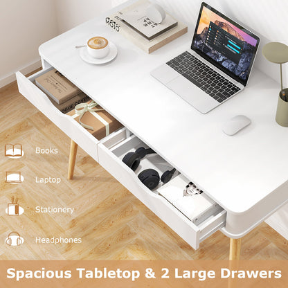 43.5 Inch Computer Desk with 2 Drawers for Small Spaces - Tampa Home & Garden Store
