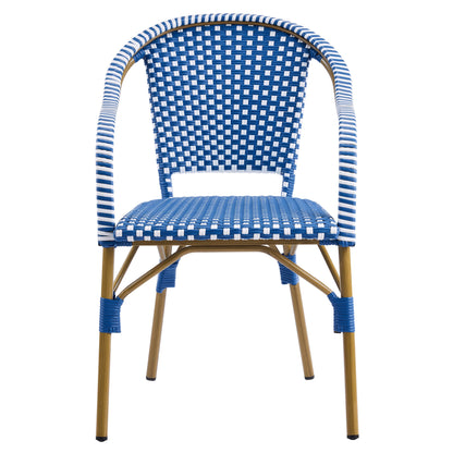 Outdoor Bistro Chairs Set of Aluminum and Rattan