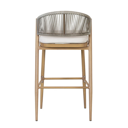 Outdoor Bar Stools With Scallop Cushion And Frame