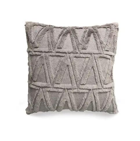Plush Solid Color Sofa Pillowcase for Living Room