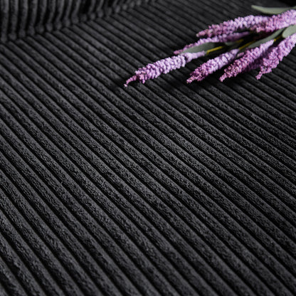 Modern Corduroy 3-Seater Sofa purple flower stems on a dark ribbed surface on Tampa Home & Garden Store