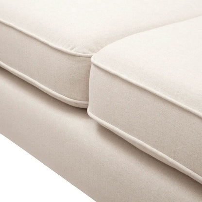 Sofa Jack - Modern Tuxedo Tufted in beige fabric with piping, stationary on Tampa Home & Garden Store