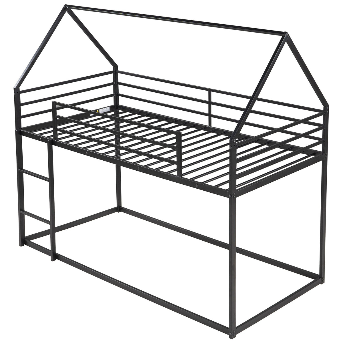 House Bunk Bed With Built In Ladder, black metal frame HouseOfZazla on Tampa Home & Garden Store