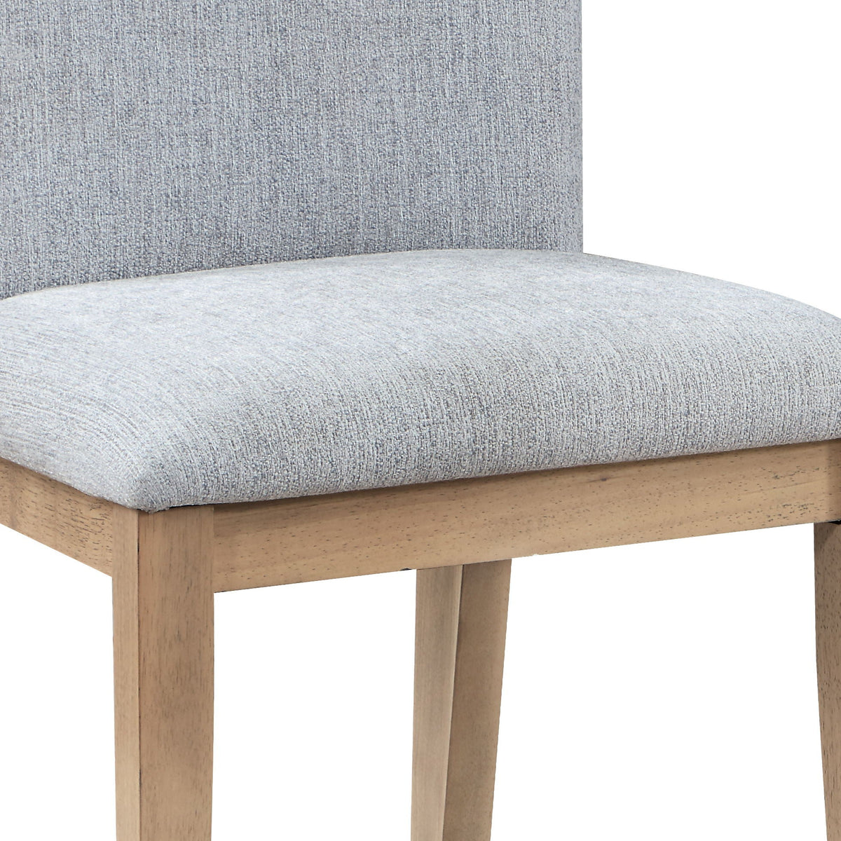 Gray oak finish dining chair set of 2 with gray upholstered seat and light wood legs on Tampa Home & Garden Store
