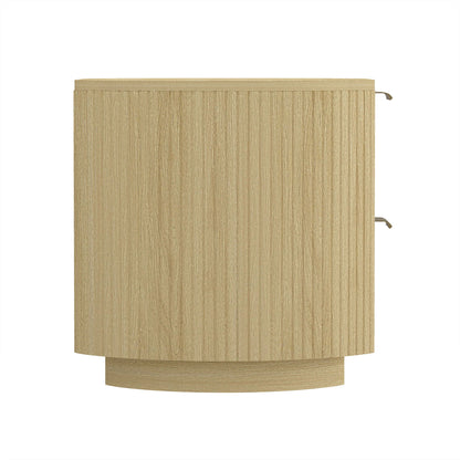Oak nightstand with two ribbed drawers in natural oak finish by HouseOfZazla on Tampa Home & Garden Store