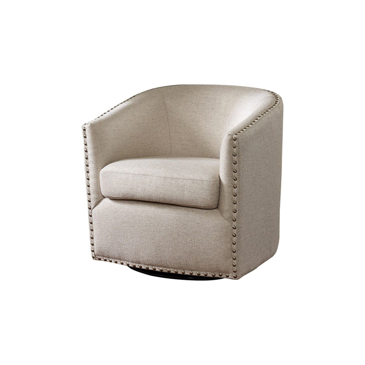 Luxurious 360° swivel chair Pearl Silver with nailhead trim by HouseOfZazla on Tampa Home & Garden Store