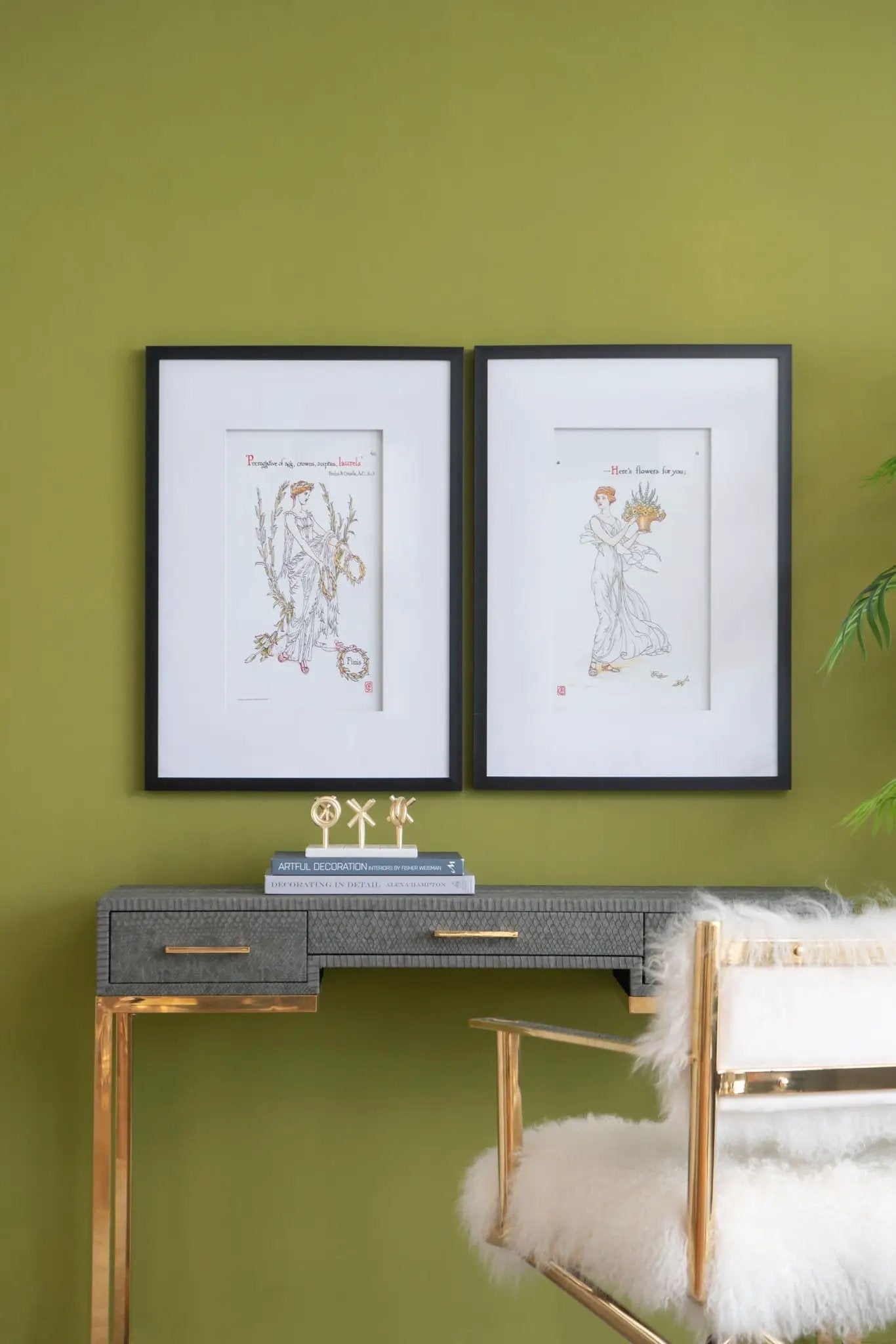 Wall Art Set of Two in Black and White Decor