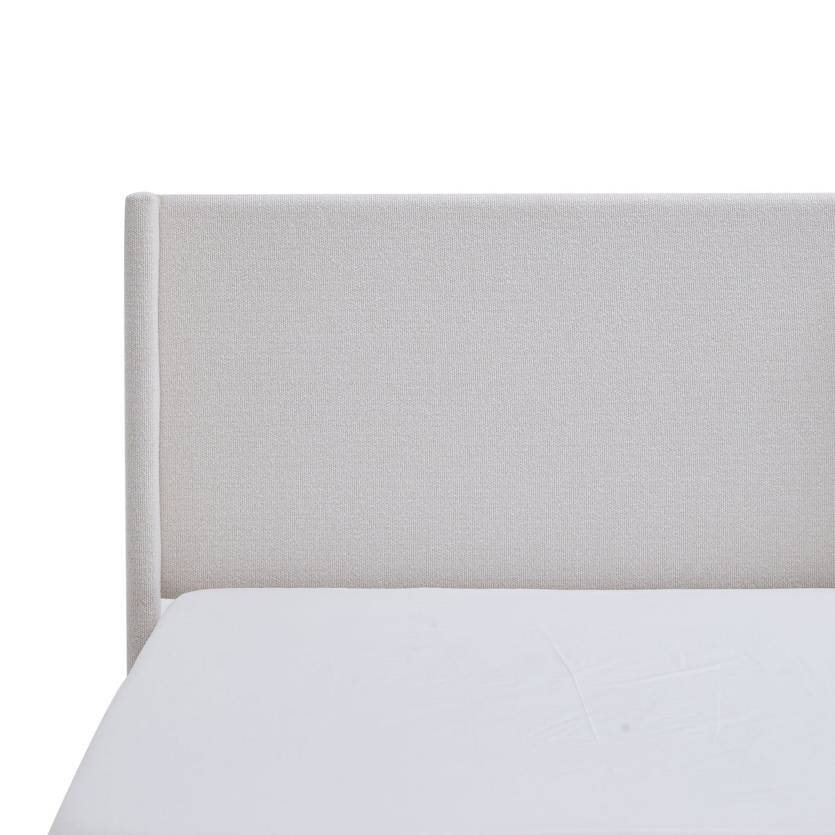 Hale Upholstered Wingback Bed headboard in light beige woven fabric HouseOfZazla on Tampa Home & Garden Store