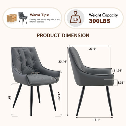 Dark Gray Flat Back Dining Chairs and Soft Touch
