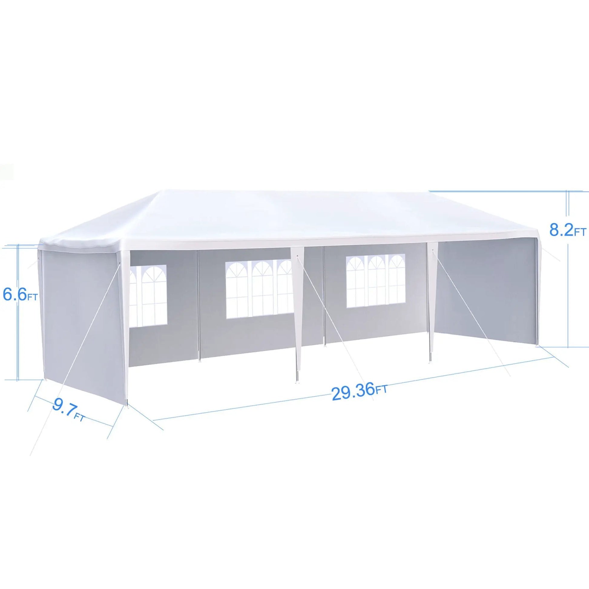 10X30' wedding canopy tent with removable sidewalls, gray frame and white canopy by Unique Piece Furniture on Tampa Home & Garden Store