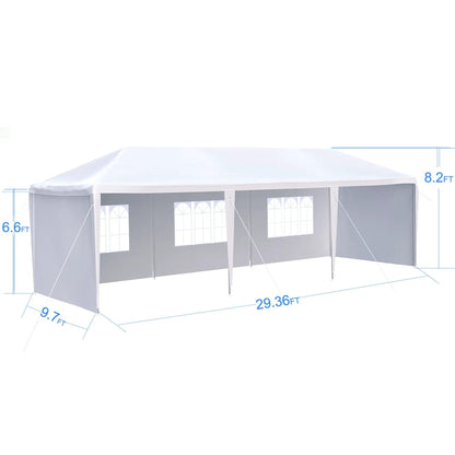 10X30' wedding canopy tent with removable sidewalls, gray frame and white canopy by Unique Piece Furniture on Tampa Home & Garden Store