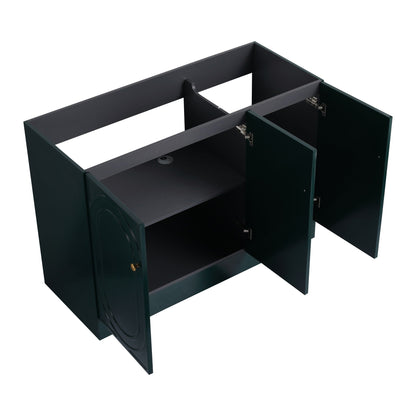 Freestanding Bathroom Vanity with Soft Close, dark green cabinet, inner shelves, HouseOfZazla on Tampa Home & Garden Store