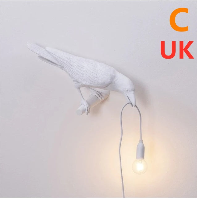 Bird Resin Wall Lamp Decoration white resin wall light with hanging bulb by Sell My Stuff on Tampa Home & Garden Store