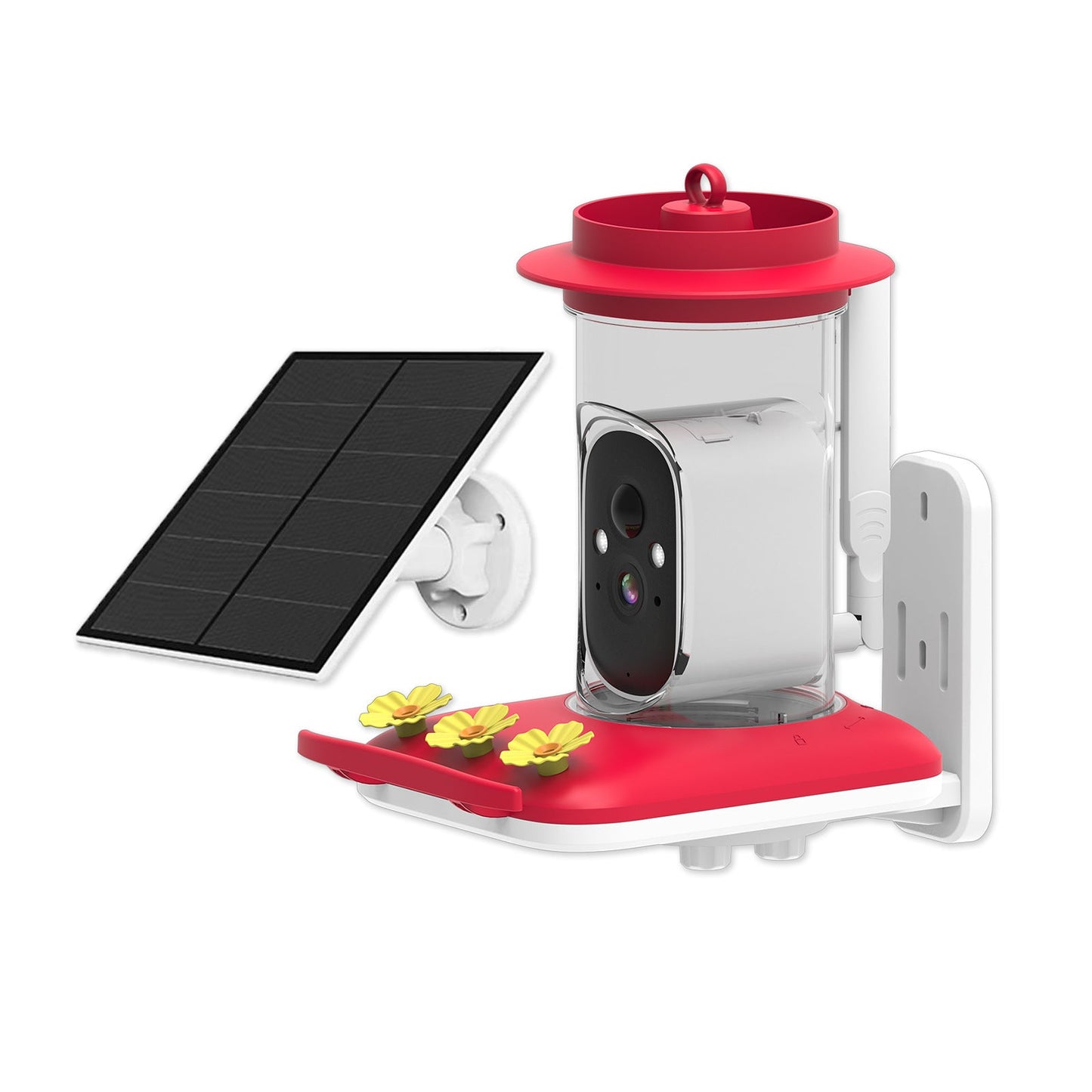 Intelligent Visual Hummingbird Water Feeder 5MP red base, solar panel by Sell My Stuff on Tampa Home & Garden Store