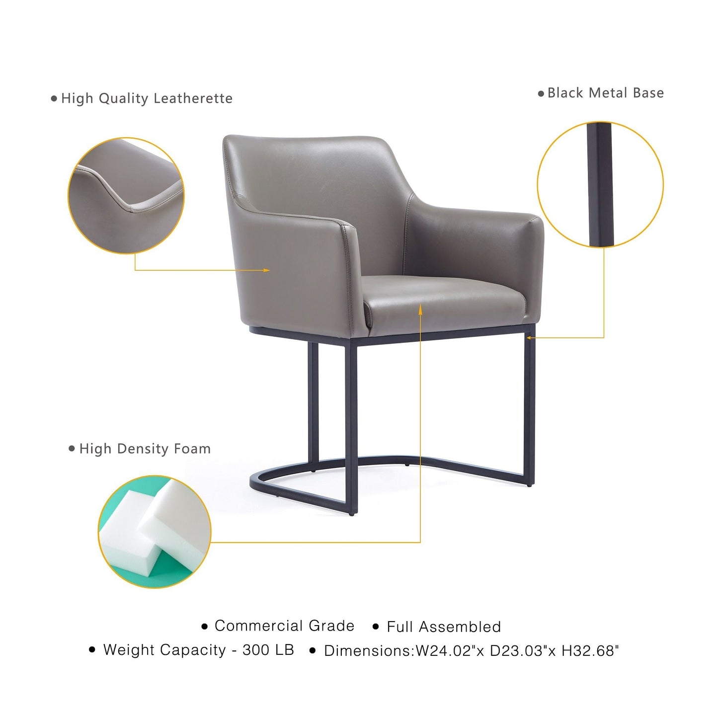 Serena Modern Dining Upholstered Armchair
