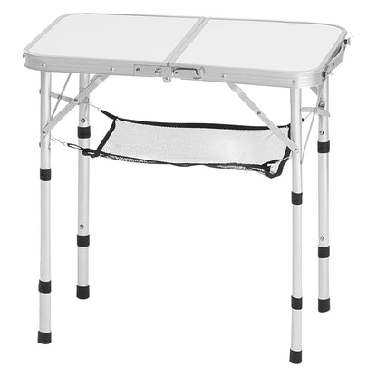 2ft Folding Portable Camping Table HouseOfZazla aluminum frame twin white tops mesh shelf on Tampa Home & Garden Store