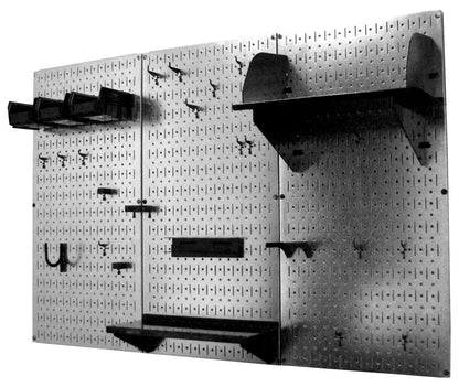 A Durable Metal Pegboard Wall Rack and Shelf
