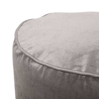 Cylinder pouf ottoman dark gray by HouseOfZazla with polystyrene bead filling on Tampa Home & Garden Store