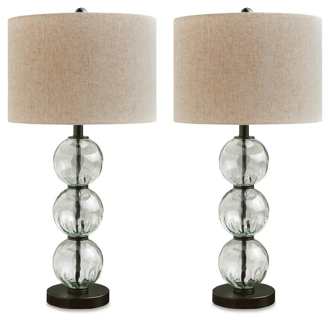 Airbal Glass Table Lamp Set of Two Clear Black