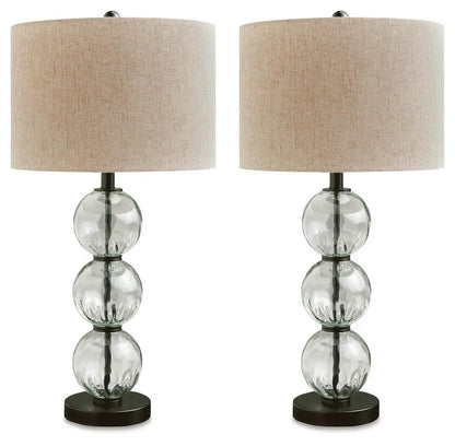 Airbal Glass Table Lamp Set of Two Clear Black