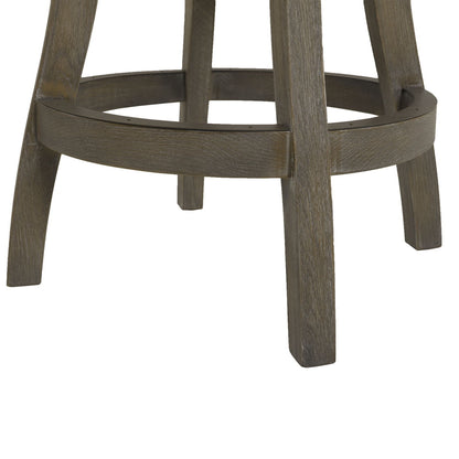 Swivel counter-height bar stool base in brown solid hardwood with circular footrest ring on Tampa Home & Garden Store