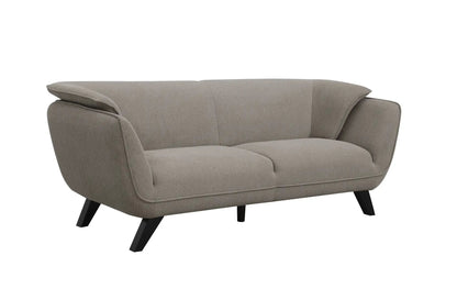 Nayeli Boucle Sofa, taupe stationary sofa by Unique Piece Furniture with curved arms on Tampa Home & Garden Store