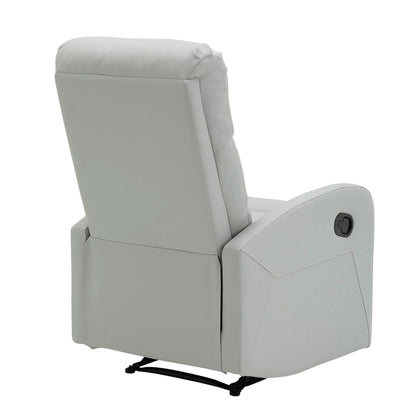 Dormi contemporary recliner chair by HouseOfZazla in light gray leather with stitched seams on Tampa Home & Garden Store