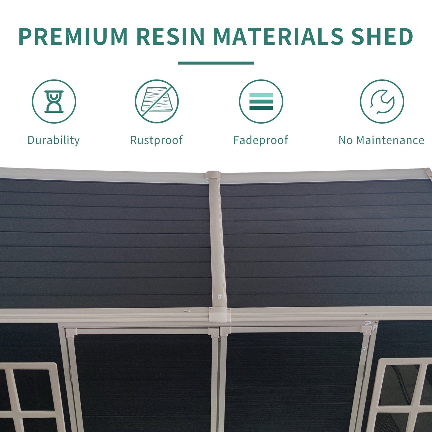 8x4ft outdoor resin garden shed with floor and 2 windows in dark blue panels by HouseOfZazla on Tampa Home & Garden Store