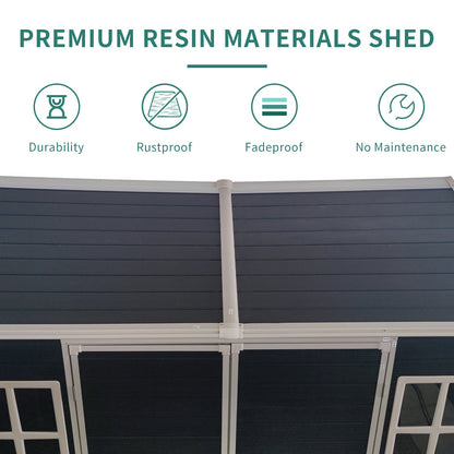 8x4ft outdoor resin garden shed with floor and 2 windows in dark blue panels by HouseOfZazla on Tampa Home & Garden Store