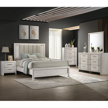 Six Drawer Storage Dresser Mist White Finish