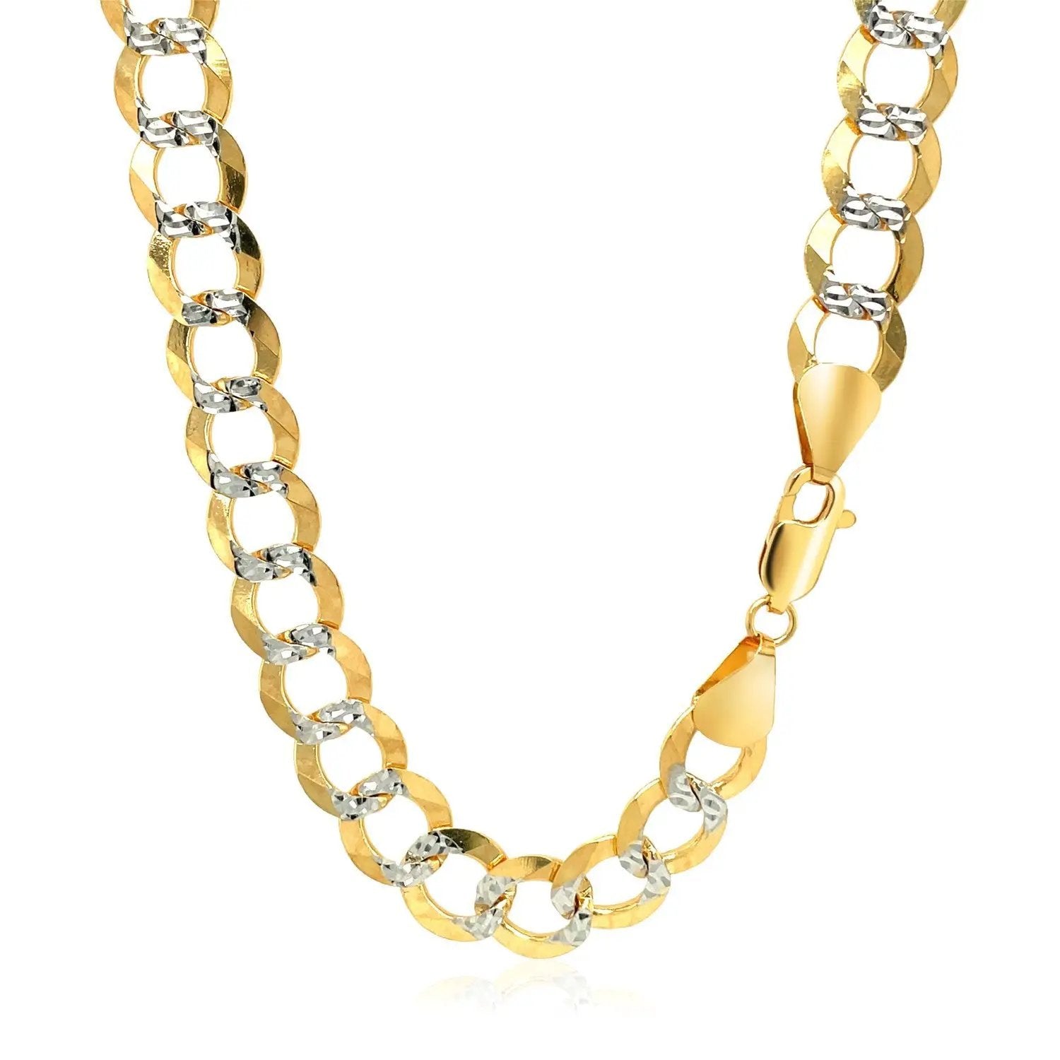 8.2mm two-tone gold pave curb chain necklace with pavé crystal accents by Bids.com on Tampa Home & Garden Store