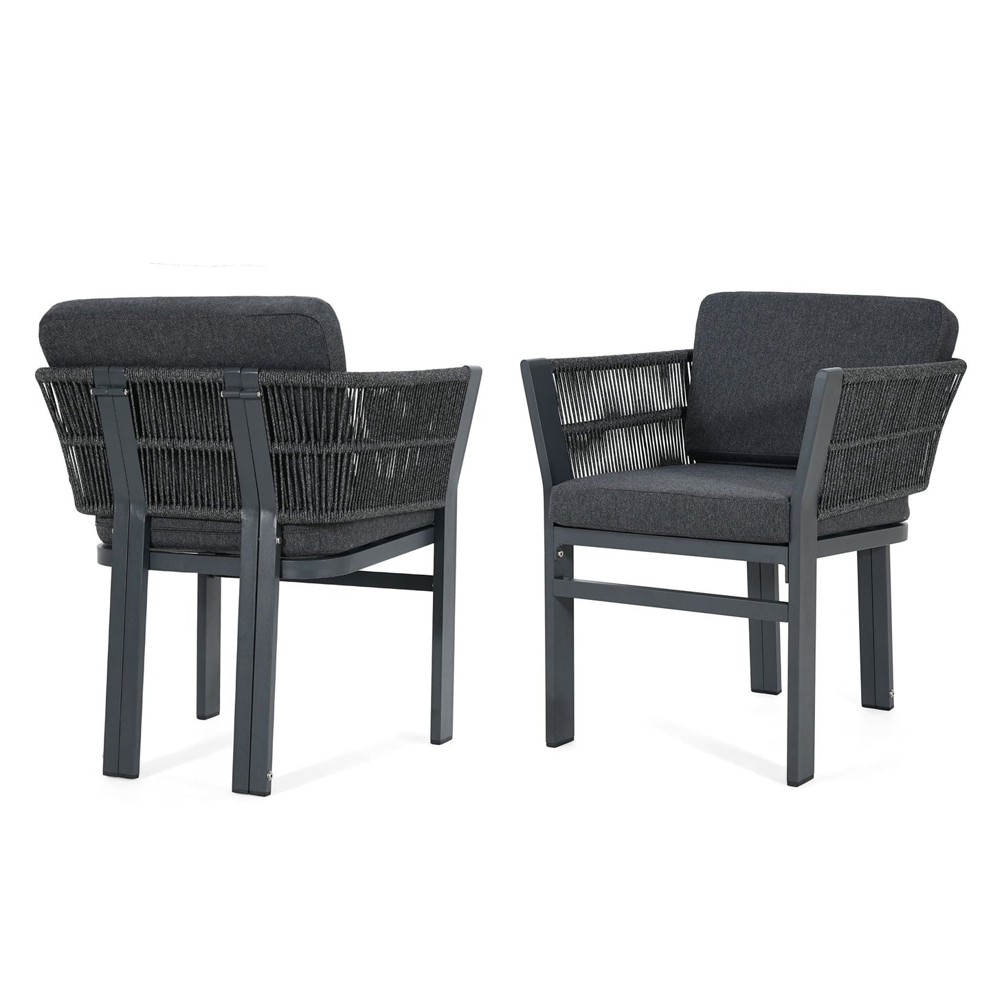 Durable Aluminum Outdoor Dining Chairs Set of Two