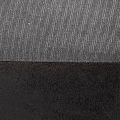 Industrial pouf ottoman upholstery fabric texture in dark gray woven weave on Tampa Home & Garden Store