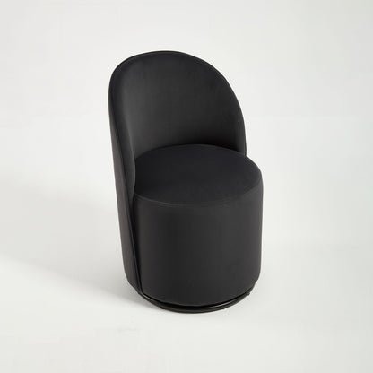 360 Degree Swivel Armless Dining Barrel Chair in black with rounded back on Tampa Home & Garden Store