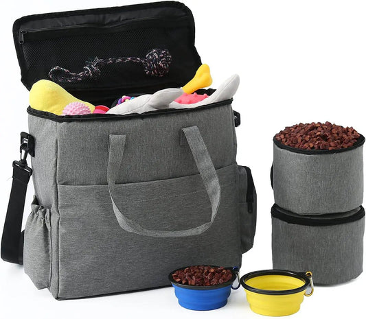Max & Rex Collection soft-sided dog travel bag with 2 food containers and 2 collapsible bowls on Tampa Home & Garden Store