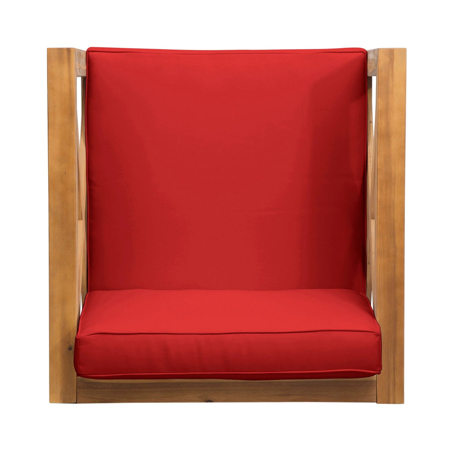 Brava Mid-Century Modern Club Chair outdoor with red water resistant cushions HouseOfZazla on Tampa Home & Garden Store