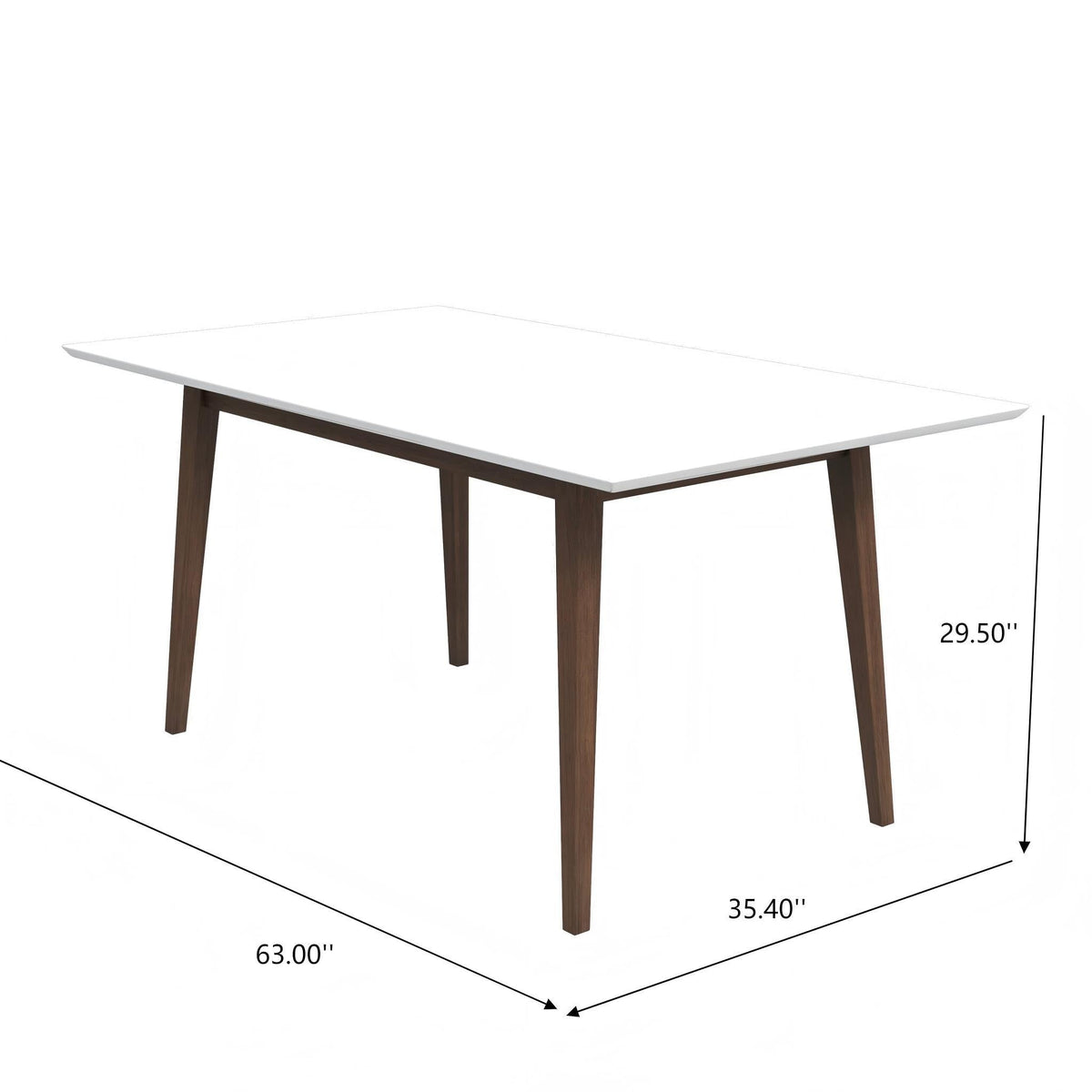 Mary Modern Rectangular Dining Table with white top and dark wood legs by HouseOfZazla on Tampa Home & Garden Store