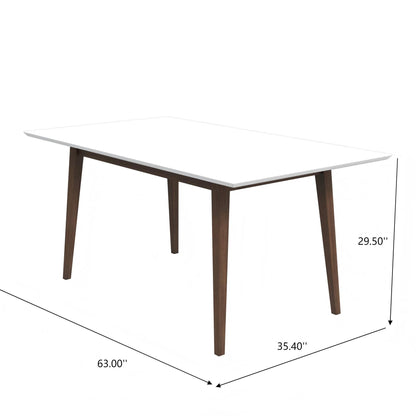Mary Modern Rectangular Dining Table with white top and dark wood legs by HouseOfZazla on Tampa Home & Garden Store