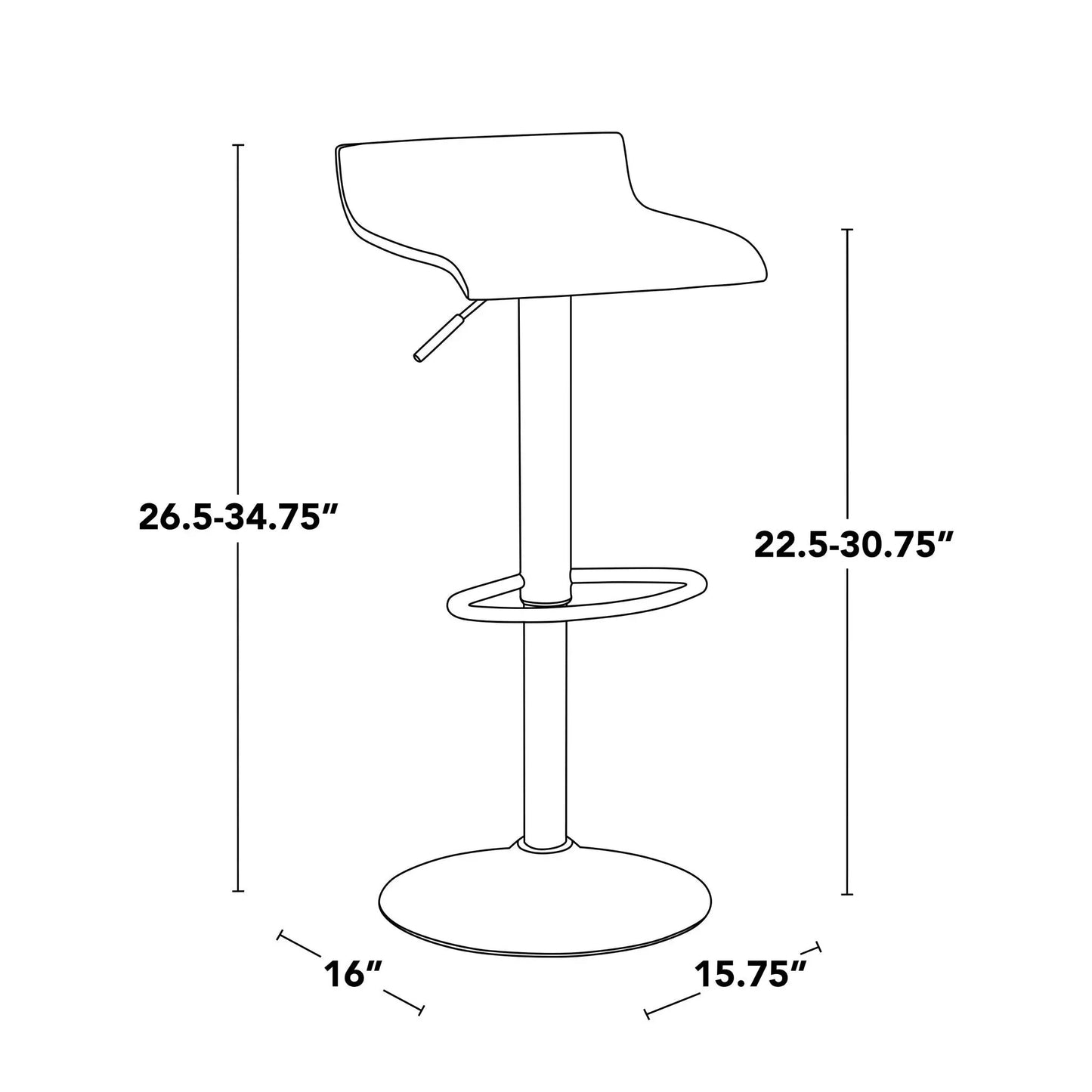 Ale Industrial Barstool Set of 2 Adjustable