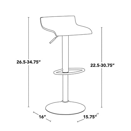 Ale Industrial Barstool Set of 2 Adjustable