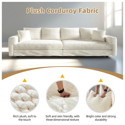 Deep Seat Sofa Bed With Ottoman and Soft Pillows
