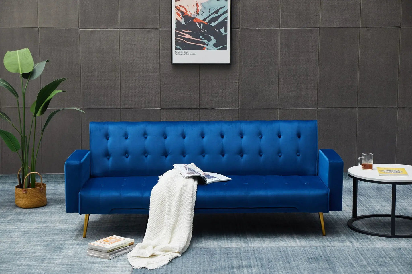 Compact Design Sofa Bed with Premium Fabric