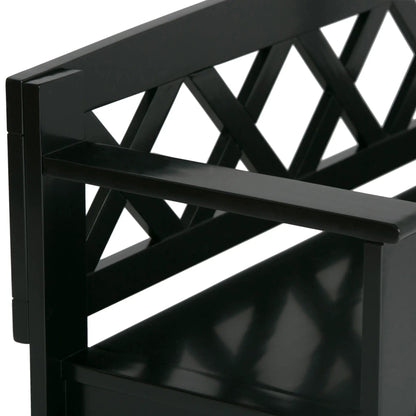 Amherst Handcrafted Entryway Storage Bench black finish lattice back Unique Piece Furniture on Tampa Home & Garden Store