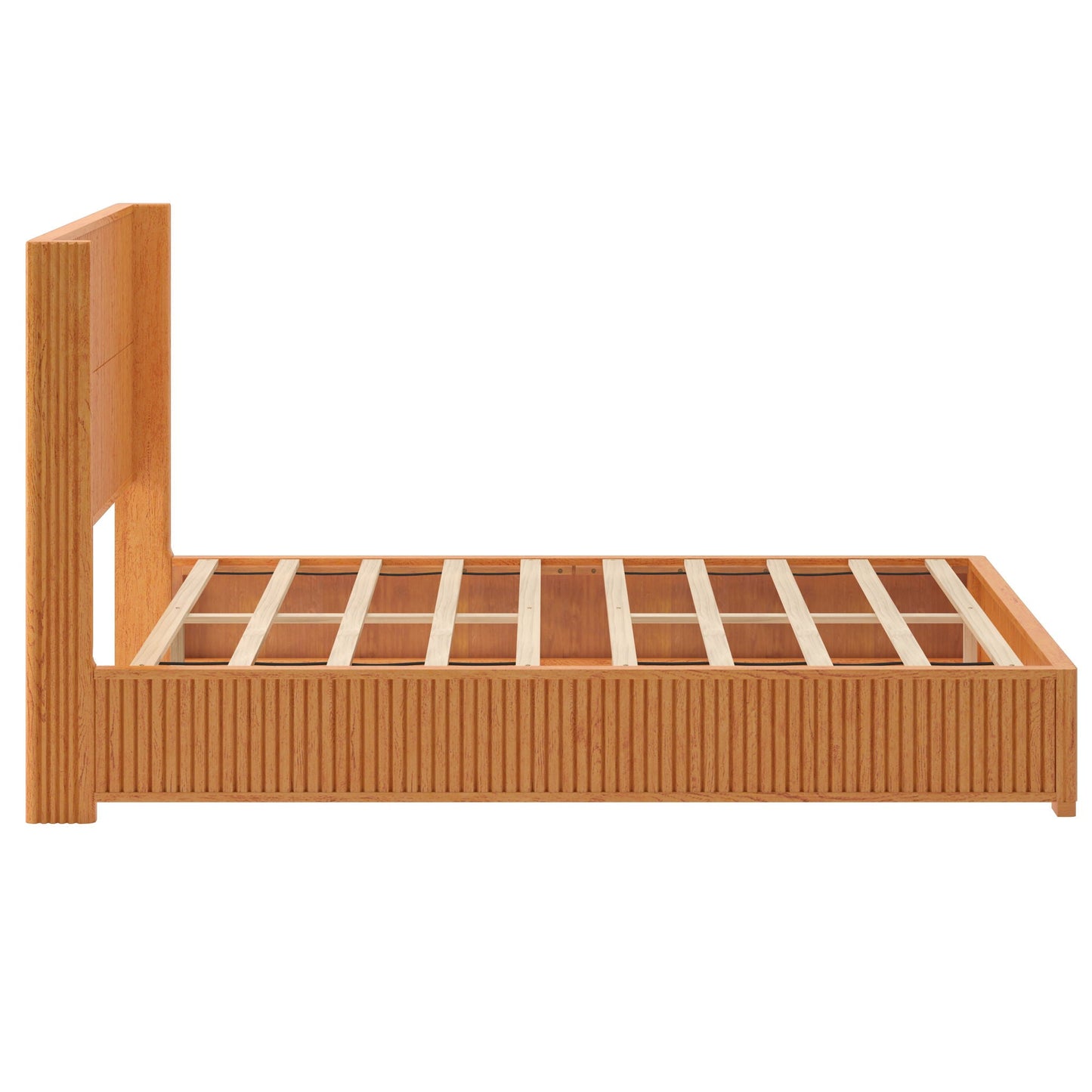 Modern Platform Bed Frame with Tall Headboard