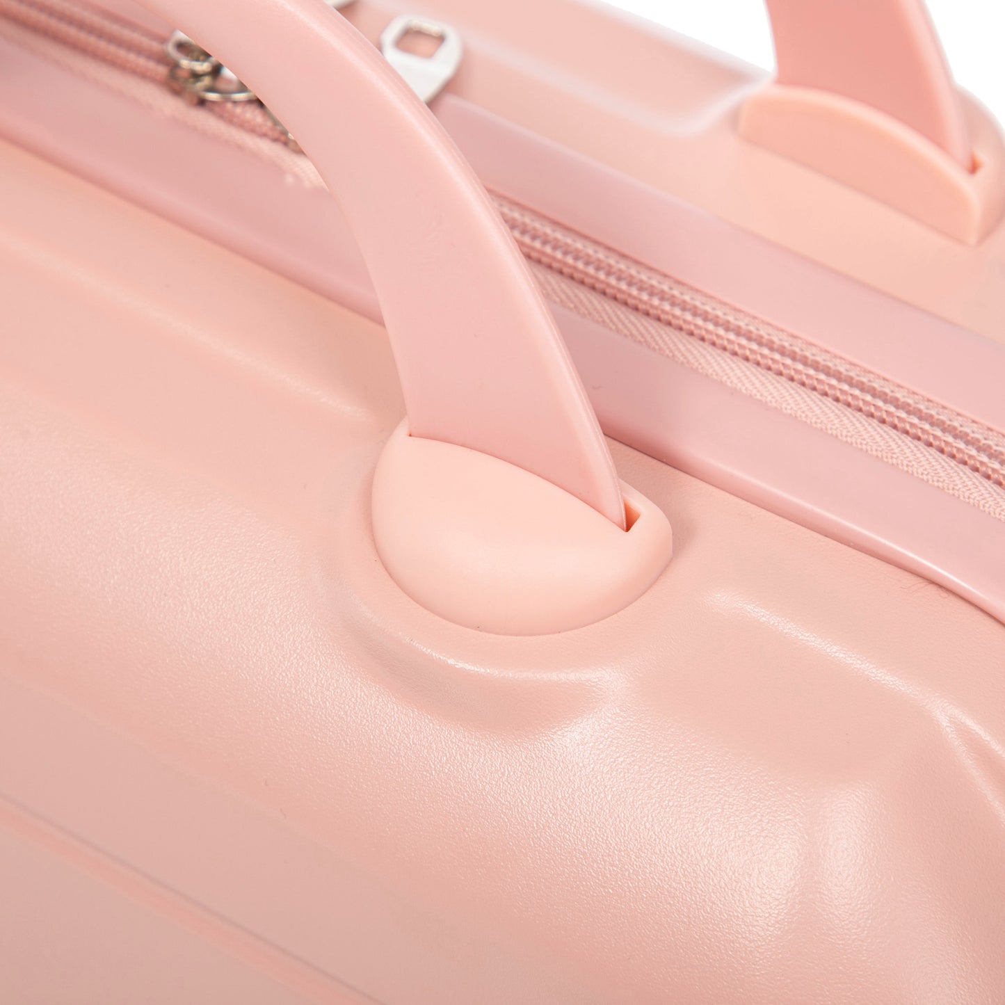 Pink 2-piece ABS spinner luggage set close-up showing handles and zipper on Tampa Home & Garden Store