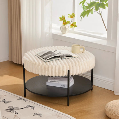 Modern Upholstered Round Ottoman Coffee Table