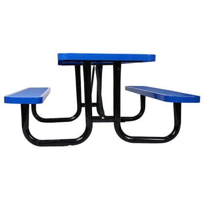 Sturdy Steel Picnic Table With Umbrella Pole